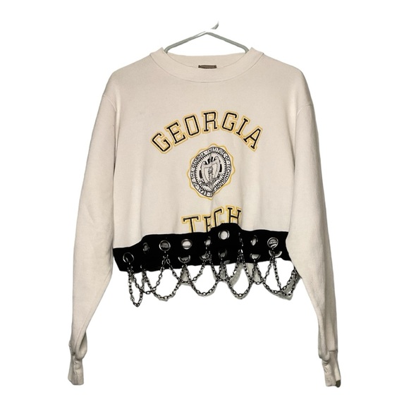 Women’s Furst of a Kind Georgia Tech upcycled sweatshirt‎ with chain - Picture 1 of 4